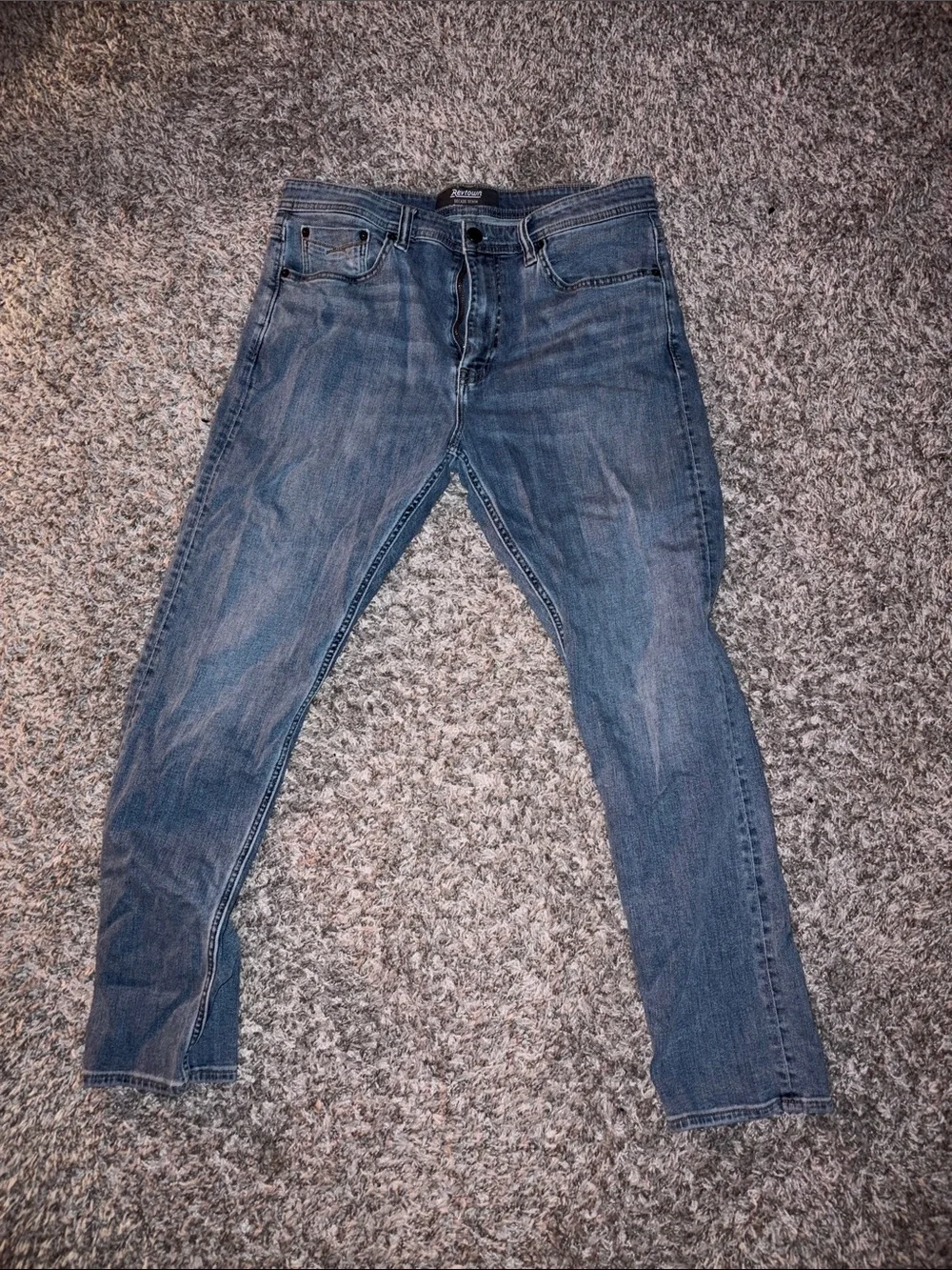 Revtown Men's Blue Denim Slim Straight Jeans